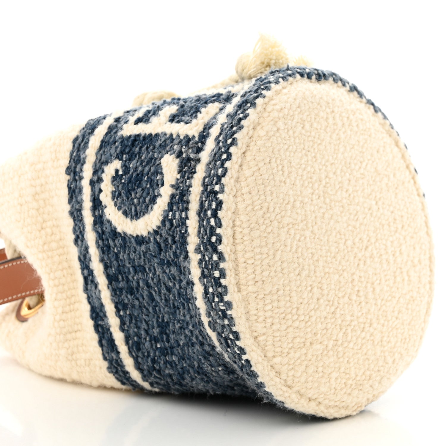 Celine Plein Soleil Textile Calfskin Teen Drawstring Bag Cream 10 of 12