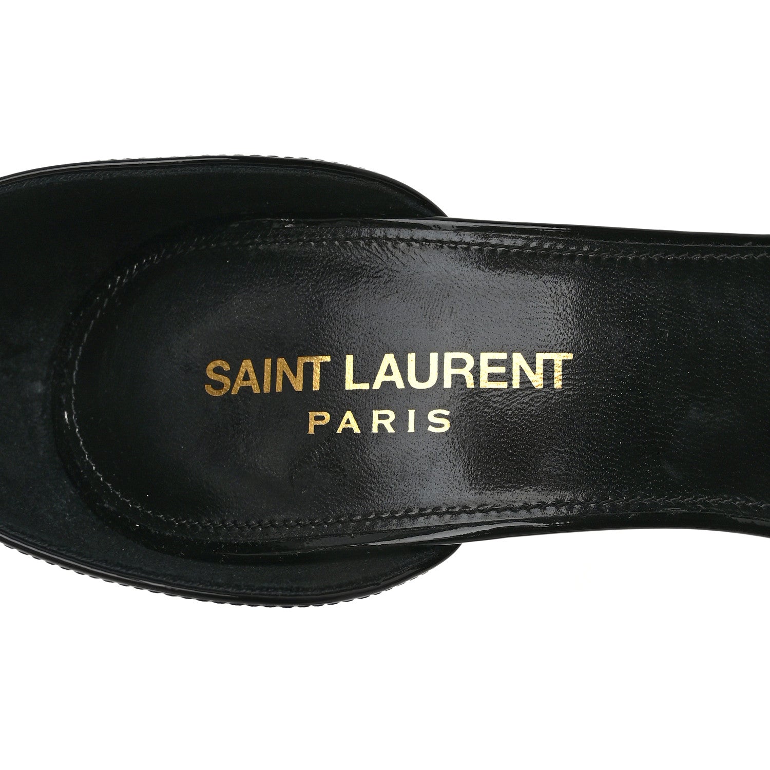 Saint Laurent Patent Calfskin Opyum 110 Sandals 37.5 Black 7 of 10