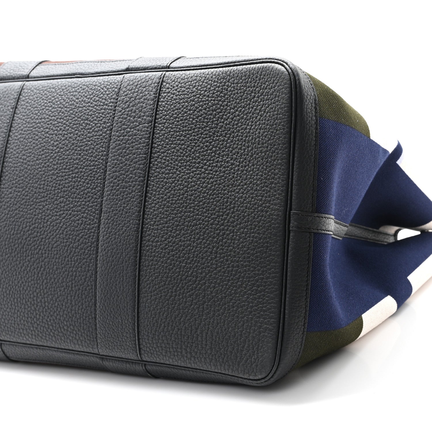 Hermes Toile H Plume Negonda Voyage Garden Party Tote 49 Bleu Indigo Ecru Beige Black 9 of 9