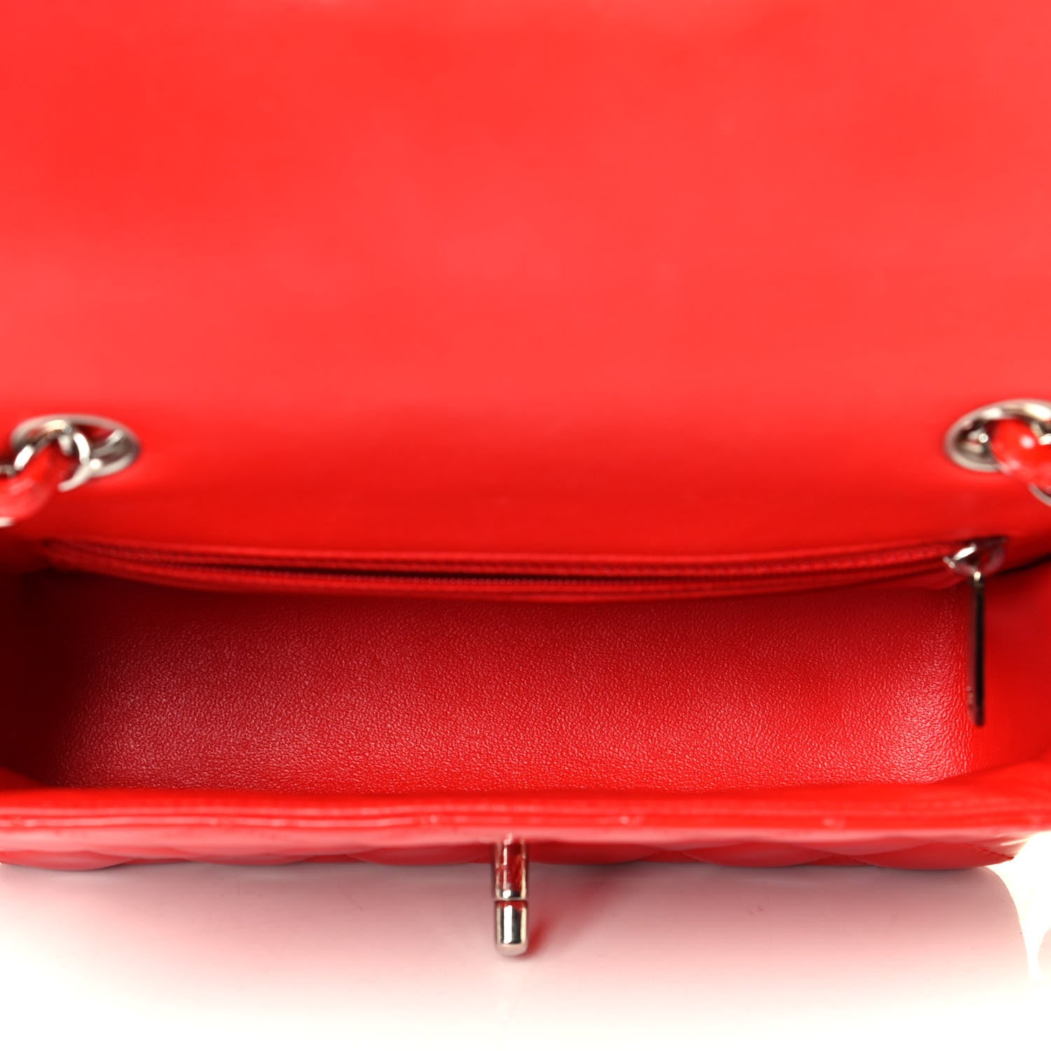 Chanel Patent Calfskin Quilted Mini Rectangular Flap Red 4 of 9