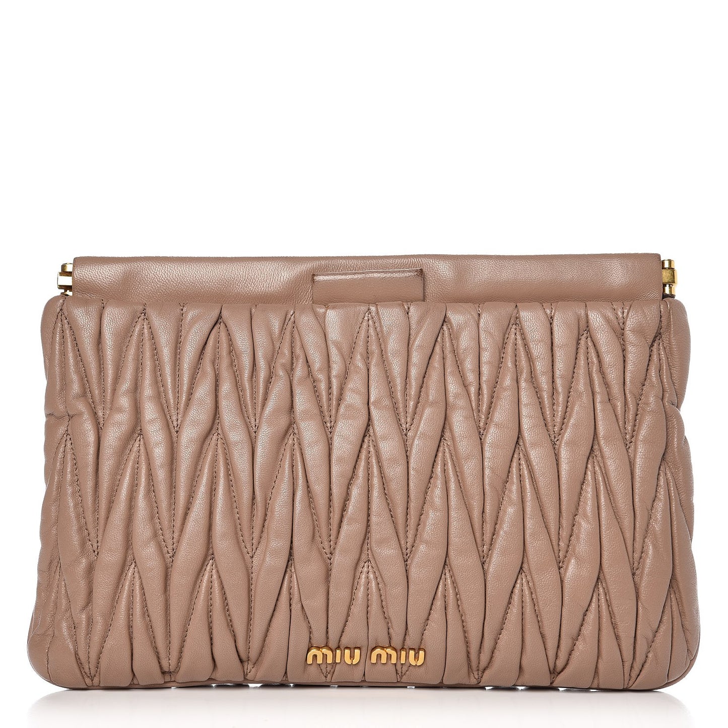 Nappa Matelasse Clutch Cammeo