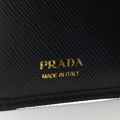 Prada Saffiano Metal Compact Wallet Black 5 of 8