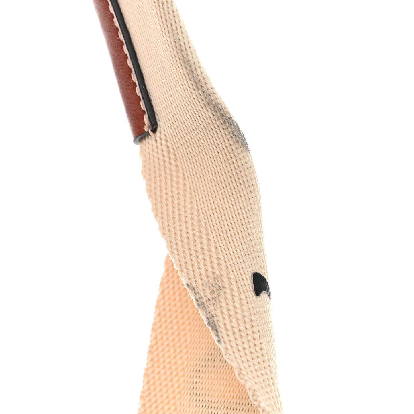 Cotton Calfskin Medium Woody Ribbon Tote White Brown