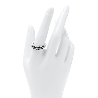 Chrome Hearts Sterling Silver Narrow Floral Cross Band Ring 60 9 2 of 4