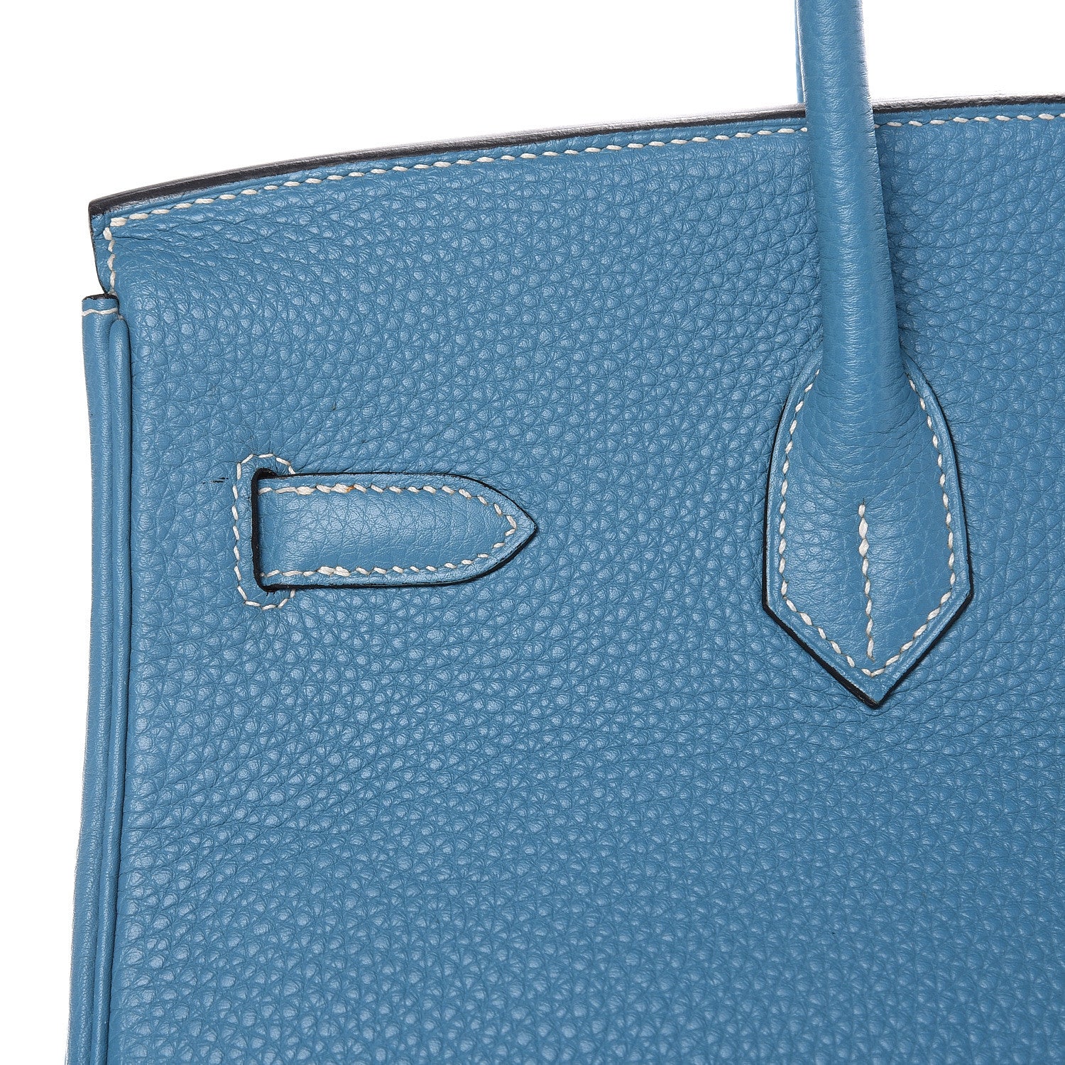 Hermes Taurillon Clemence Birkin 35 Blue Jean 22 of 29