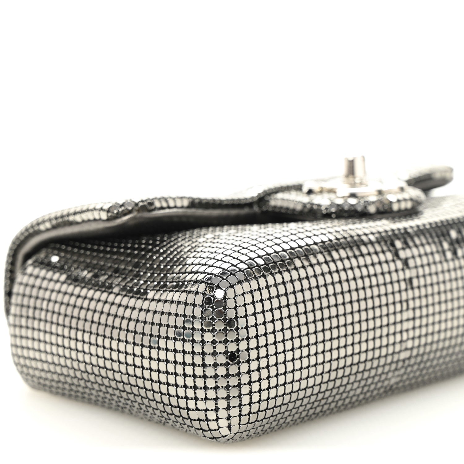 Chanel Faded Metallic Mesh Extra Mini Flap Silver 9 of 10