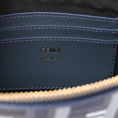 Fendi Fabric Jacquard Vitello Grace FF 1974 Baguette Pouch Blue 6 of 9