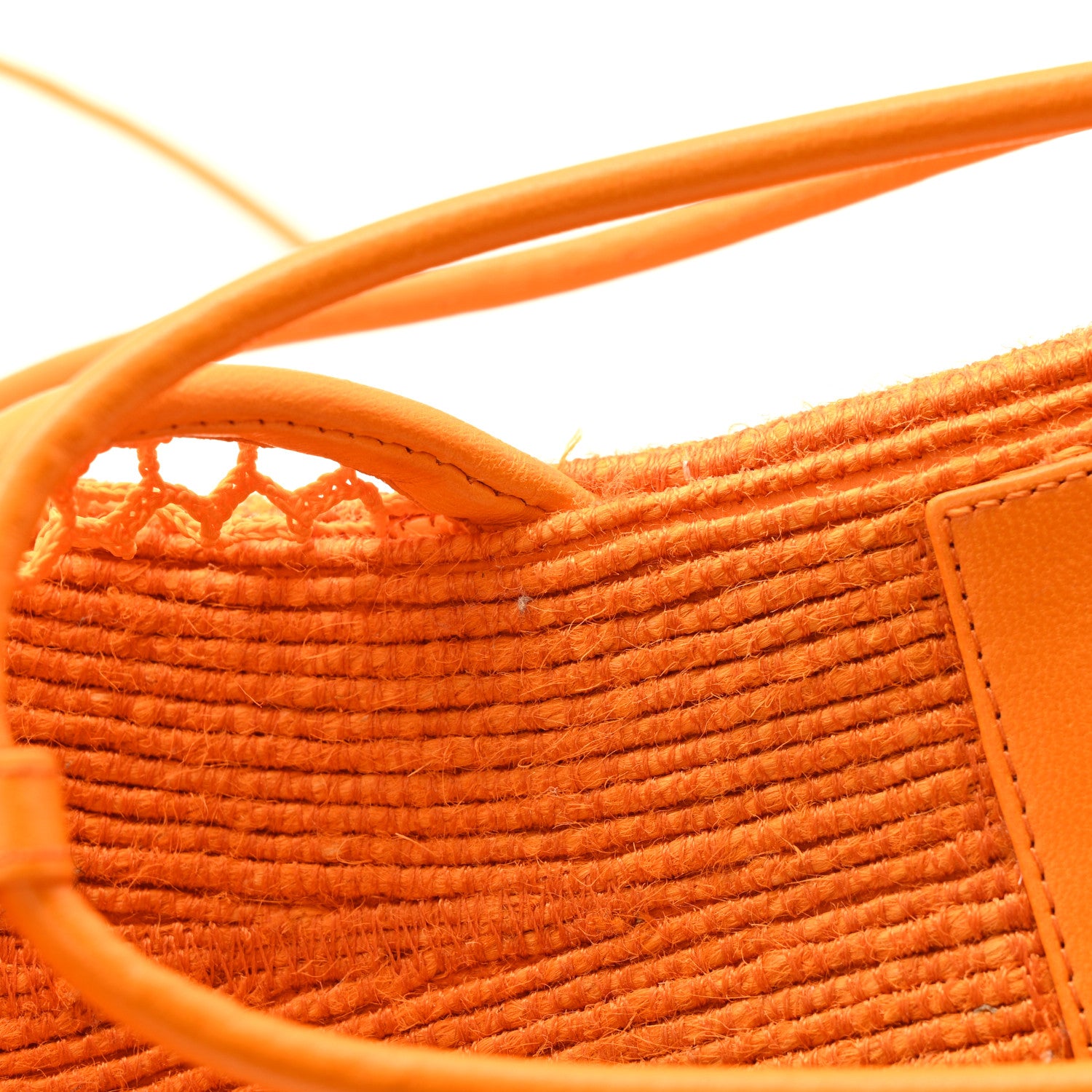 Bottega Veneta Mesh Lambskin Sporty Web Stretch Ankle Tie Espadrilles 39 Tangerine 9 of 14