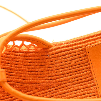 Bottega Veneta Mesh Lambskin Sporty Web Stretch Ankle Tie Espadrilles 39 Tangerine 9 of 14