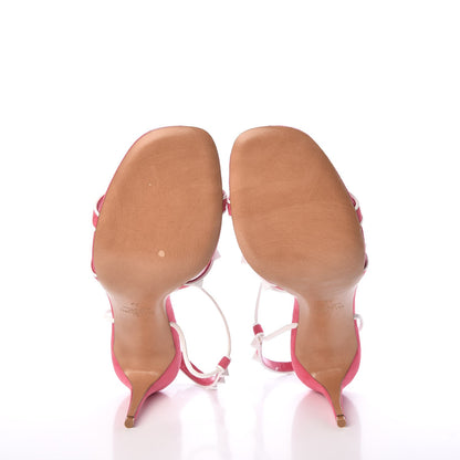 Valentino Garavani Suede Free Rockstud Crisscross Slingback 85mm Sandals 39 Shadow Pink Optic White 5 of 11