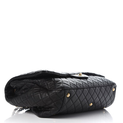 Chanel Calfskin Quilted XXL Travel Flap Bag Black 4 of 10