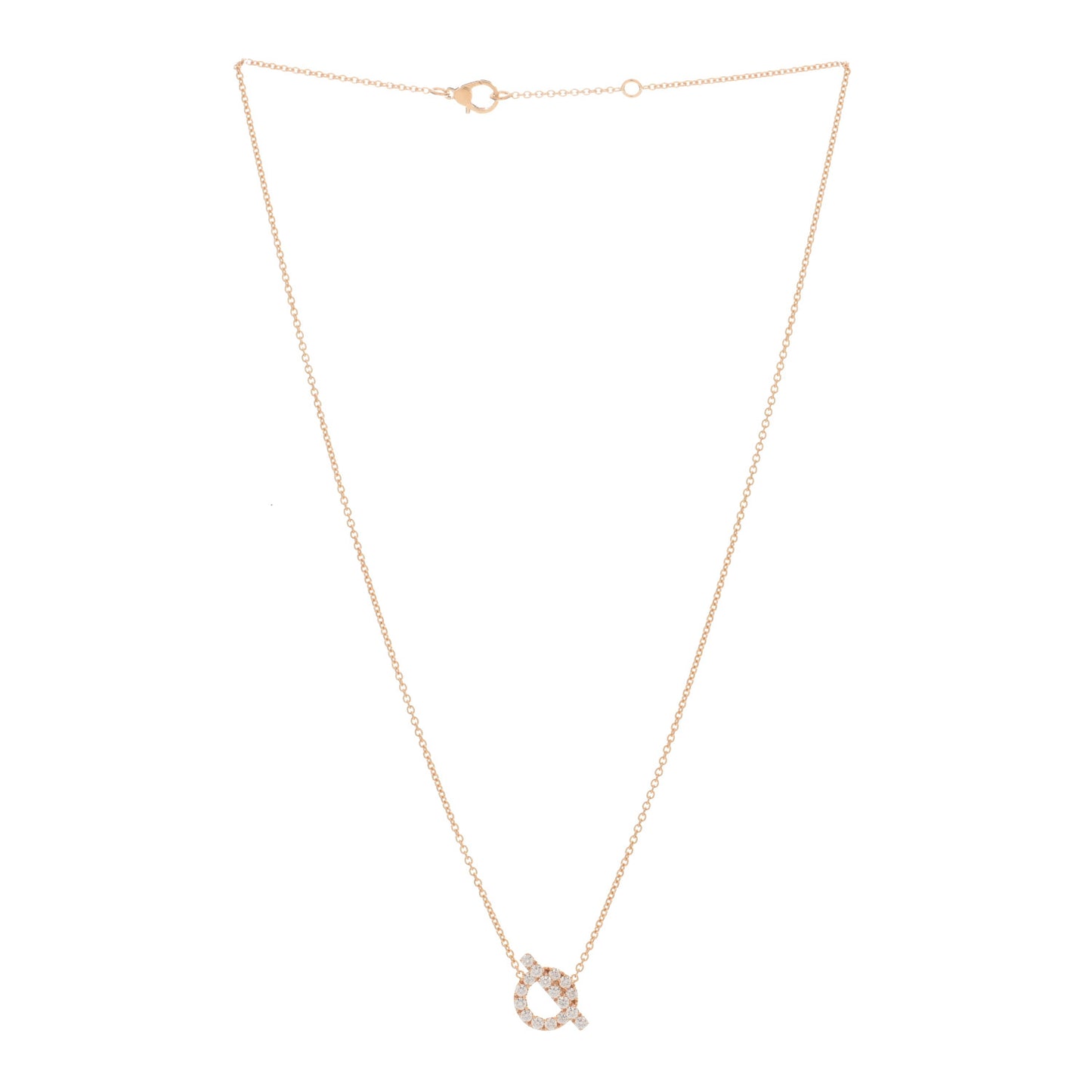 18K Rose Gold Diamond Finesse Pendant Necklace