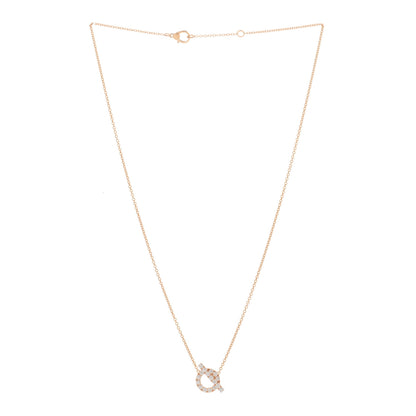 Hermes 18K Rose Gold Diamond Finesse Pendant Necklace 2 of 4