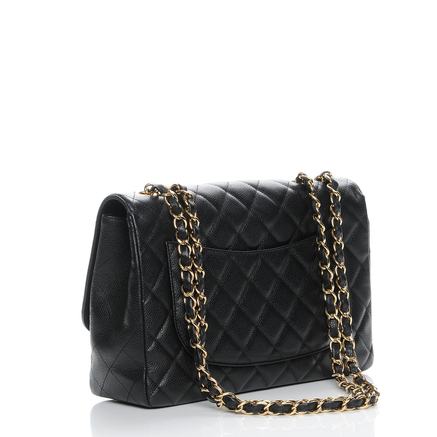 Caviar Quilted Jumbo Single Flap Black