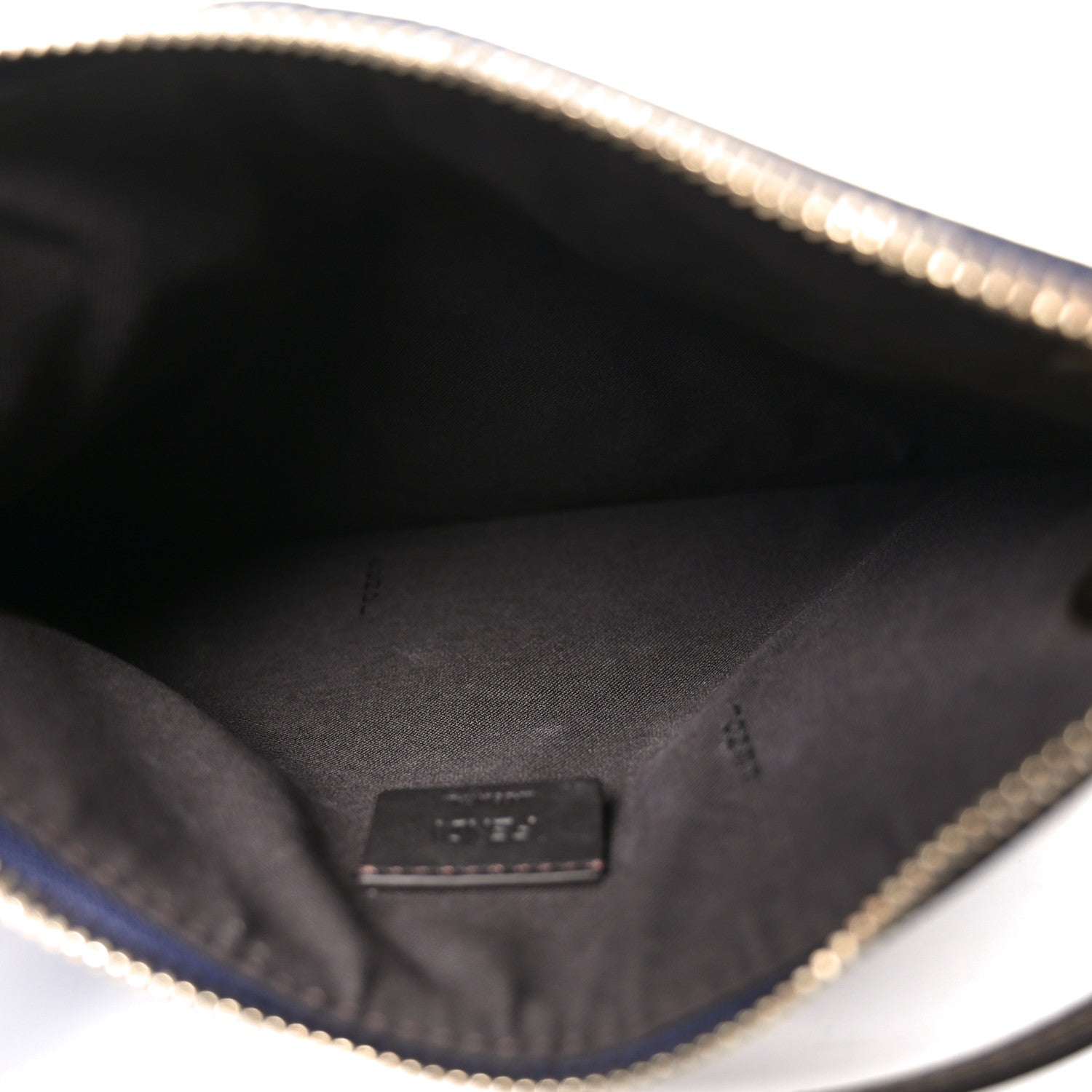 Fendi X FILA Vitello Century Mania Bi-Color FF 1974 Embossed Small Flat Clutch Nebula Blueberry Multicolor 5 of 8