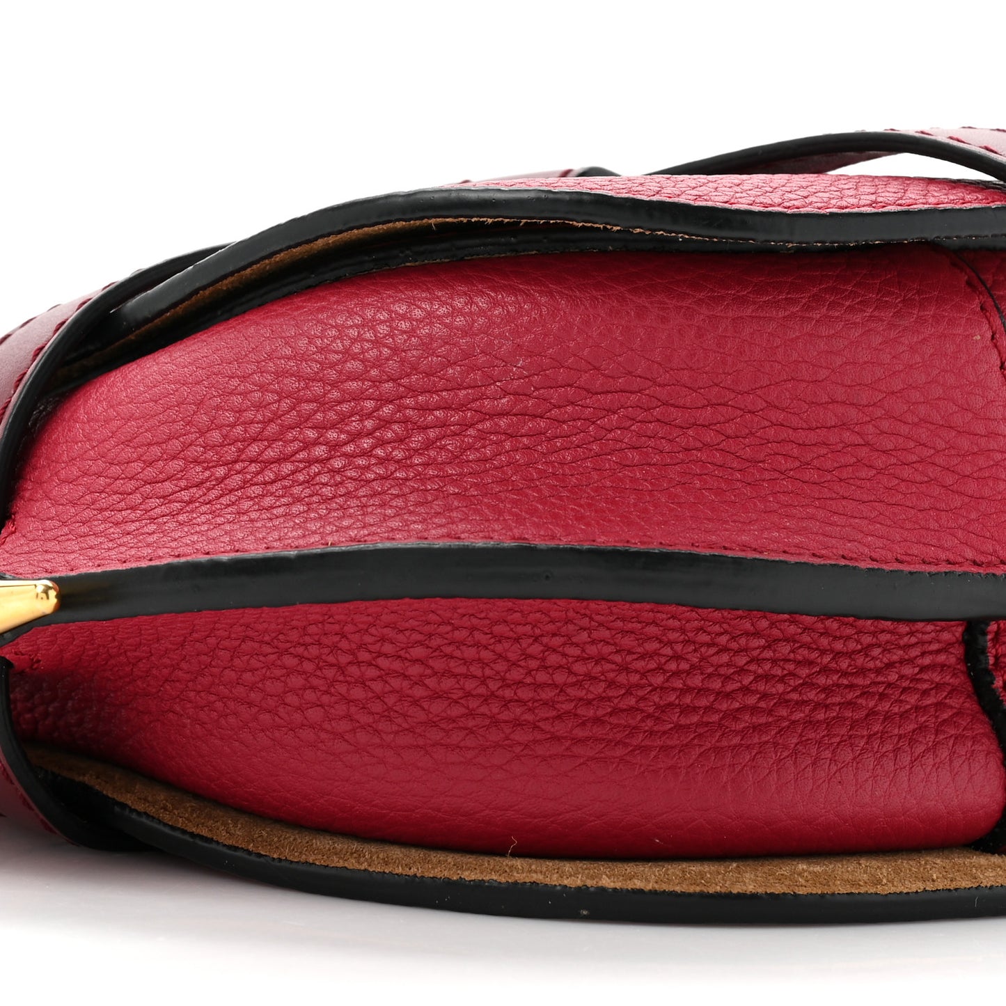 Grained Calfskin Mini Gate Crossbody Bag Raspberry Wine