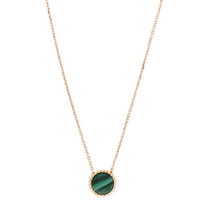 Van Cleef & Arpels 18K Yellow Gold Malachite Perlee Couleurs Pendant Necklace 1 of 5