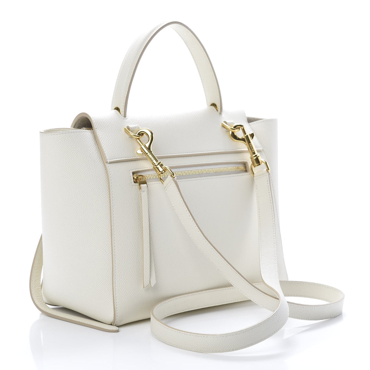 Grained Calfskin Micro Belt Bag White