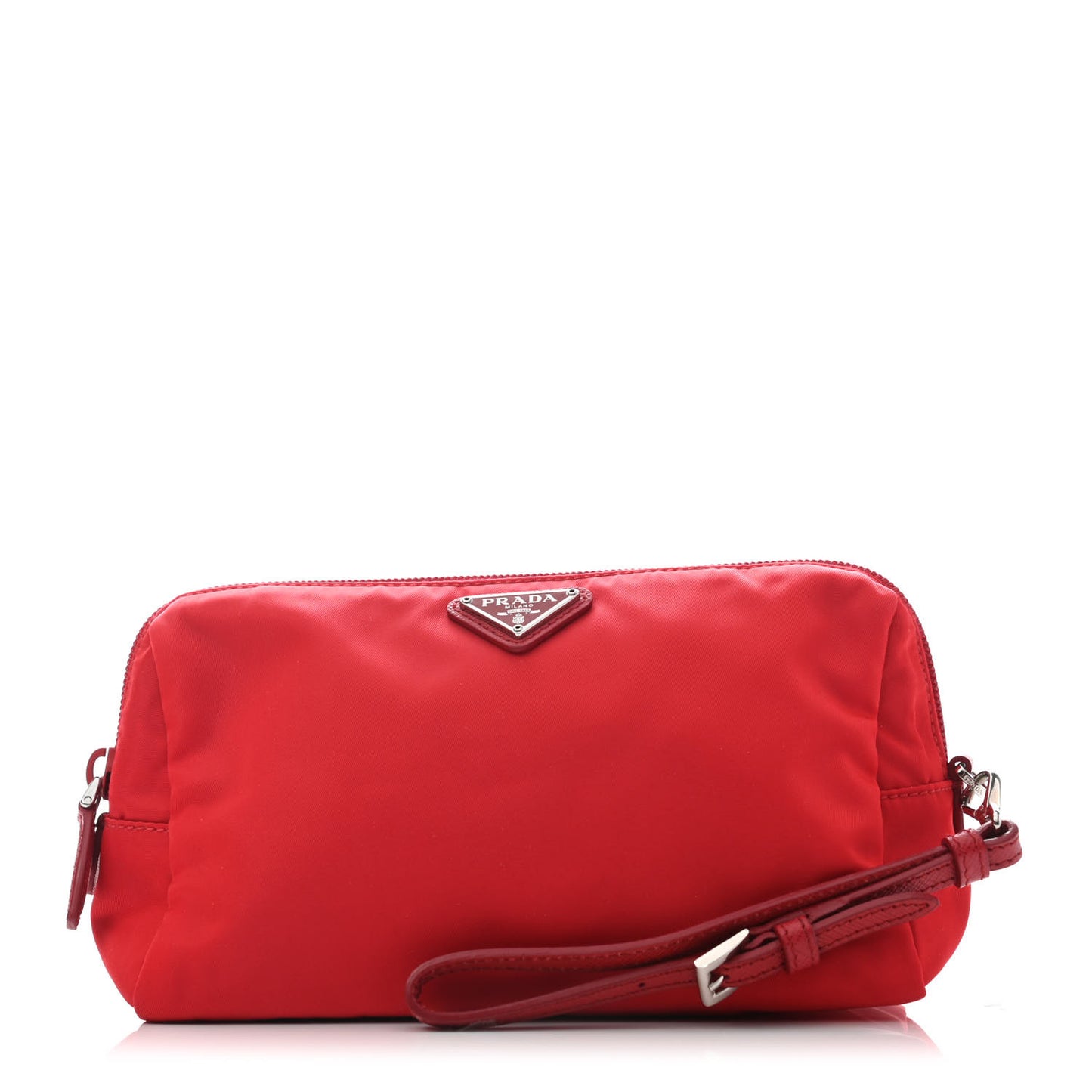 Tessuto Nylon Saffiano Wristlet Rosso