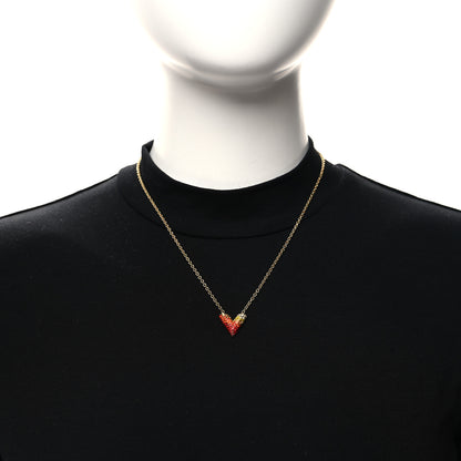 Louis Vuitton LOUIS VUITTON Crystal Essential V Necklace Gold Pink Yellow 2 of 6