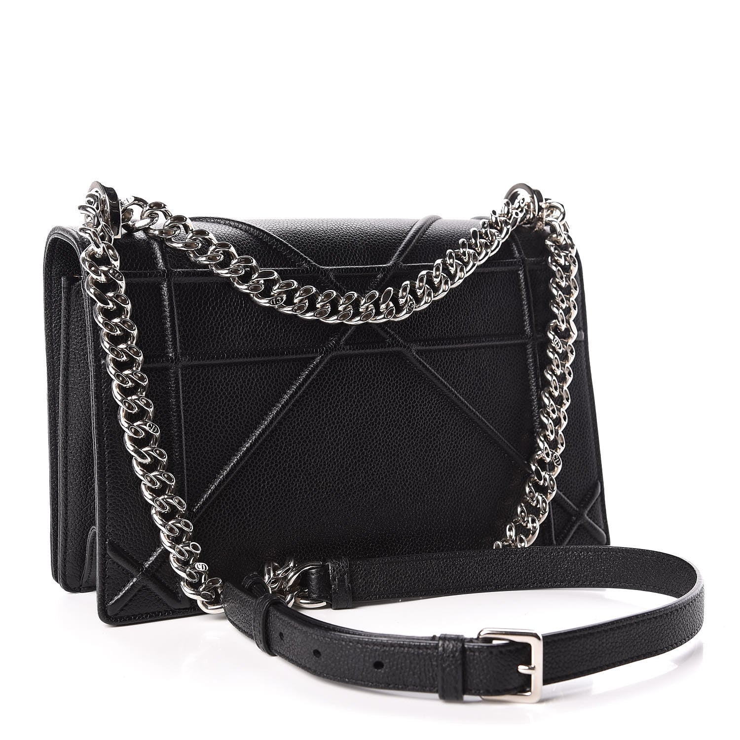 Christian Dior Grained Calfskin Medium Diorama Flap Bag Black 3 of 12
