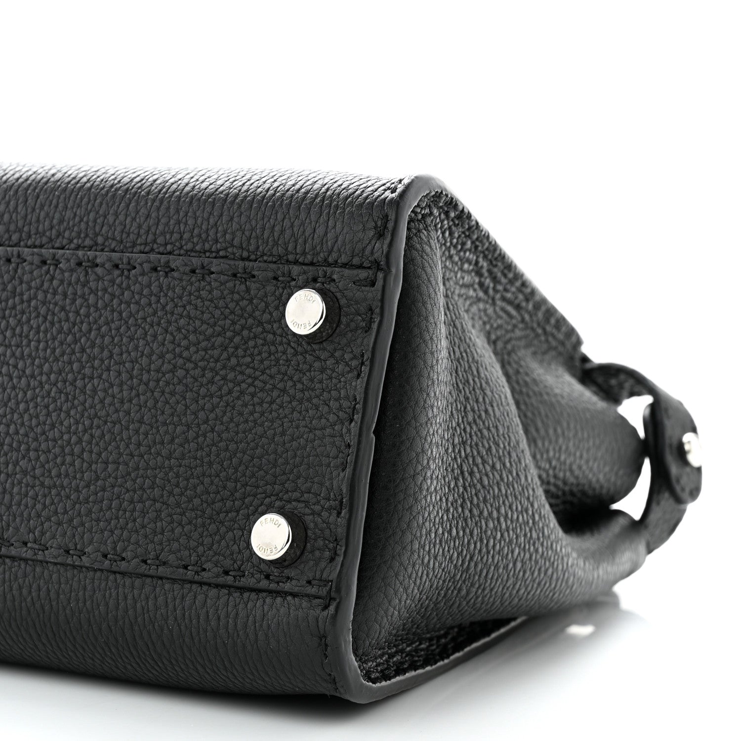 Fendi Cuoio Romano Selleria Bi-Color Medium Peekaboo Iconic Satchel Black Mou 10 of 10