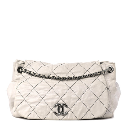 Chanel Calfskin Stitch It Accordion Flap White 1 of 18