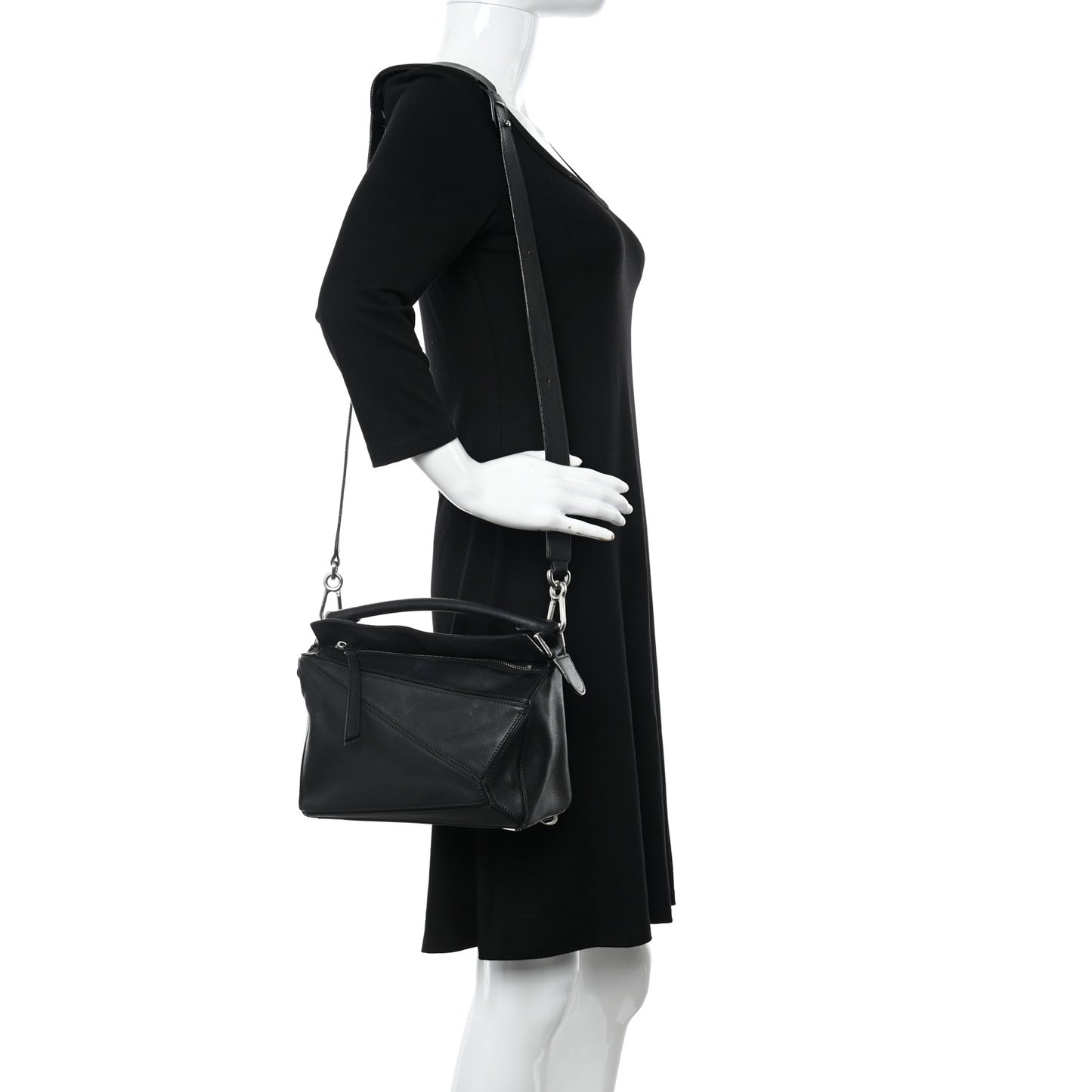 Calfskin Medium Puzzle Bag Black