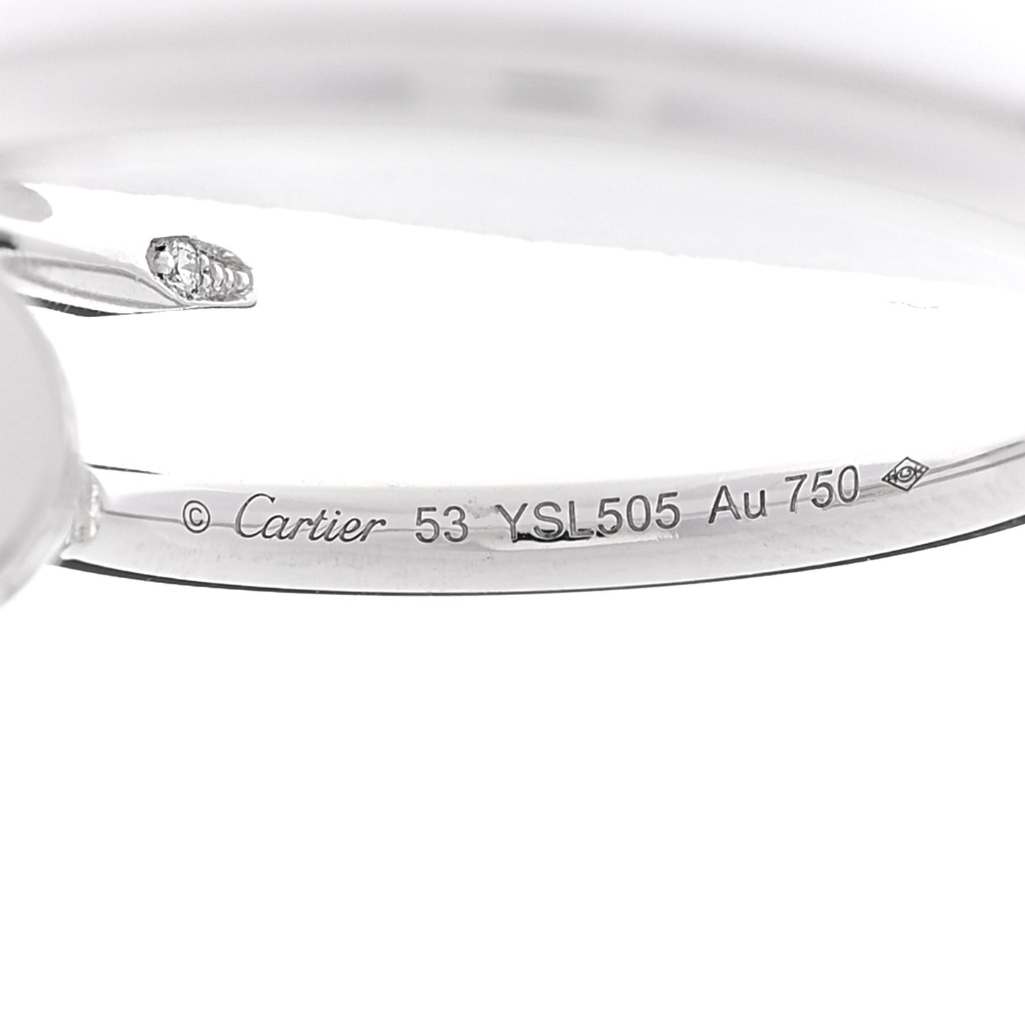 18K White Gold Diamond Small Juste Un Clou Ring 53 6.5