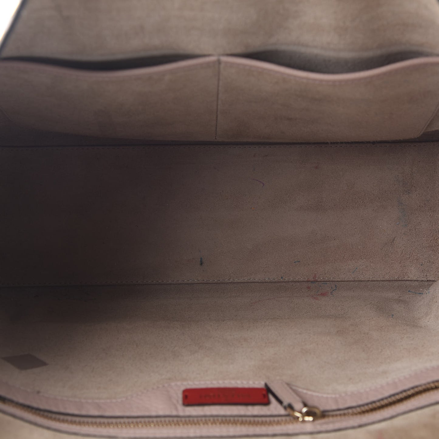 Grained Calfskin Rockstud Shoulder Tote Poudre