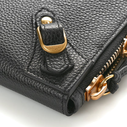 Balenciaga Grained Calfskin Neo Classic Gold Hardware Zip Around Crossbody Black 10 of 10