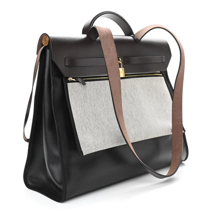 Hermes Toile H Berline Vache Hunter Herbag Zip 39 MM Black Ebene 4 of 10