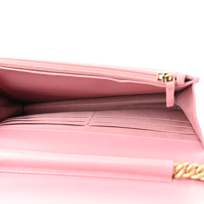 Chanel Metallic Lambskin Quilted Boy Wallet On Chain WOC Pink 5 of 13