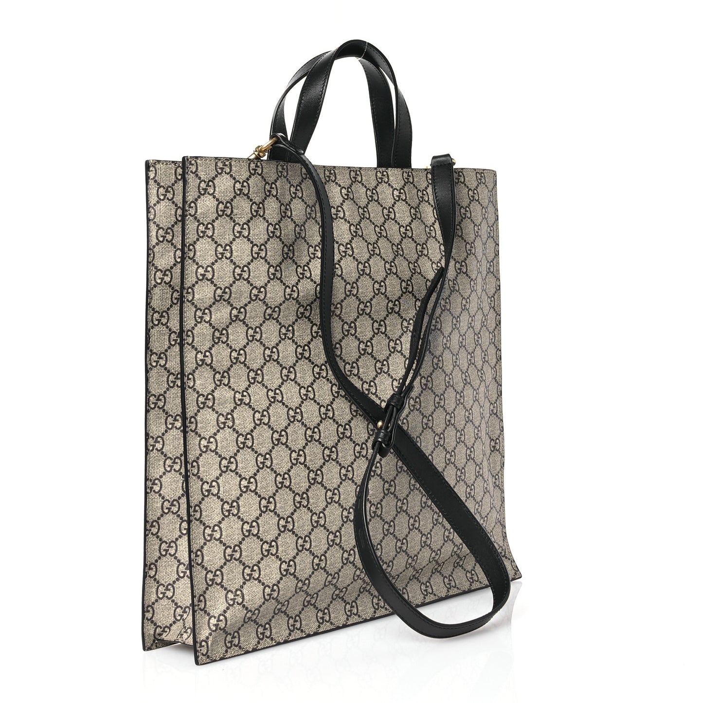 GG Supreme Monogram L'Aveugle Par Amour Print Vertical Tote Black