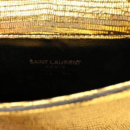 Saint Laurent Calfskin Lizard Embossed Monogram Chain Mini Candy Crossbody Gold 5 of 8