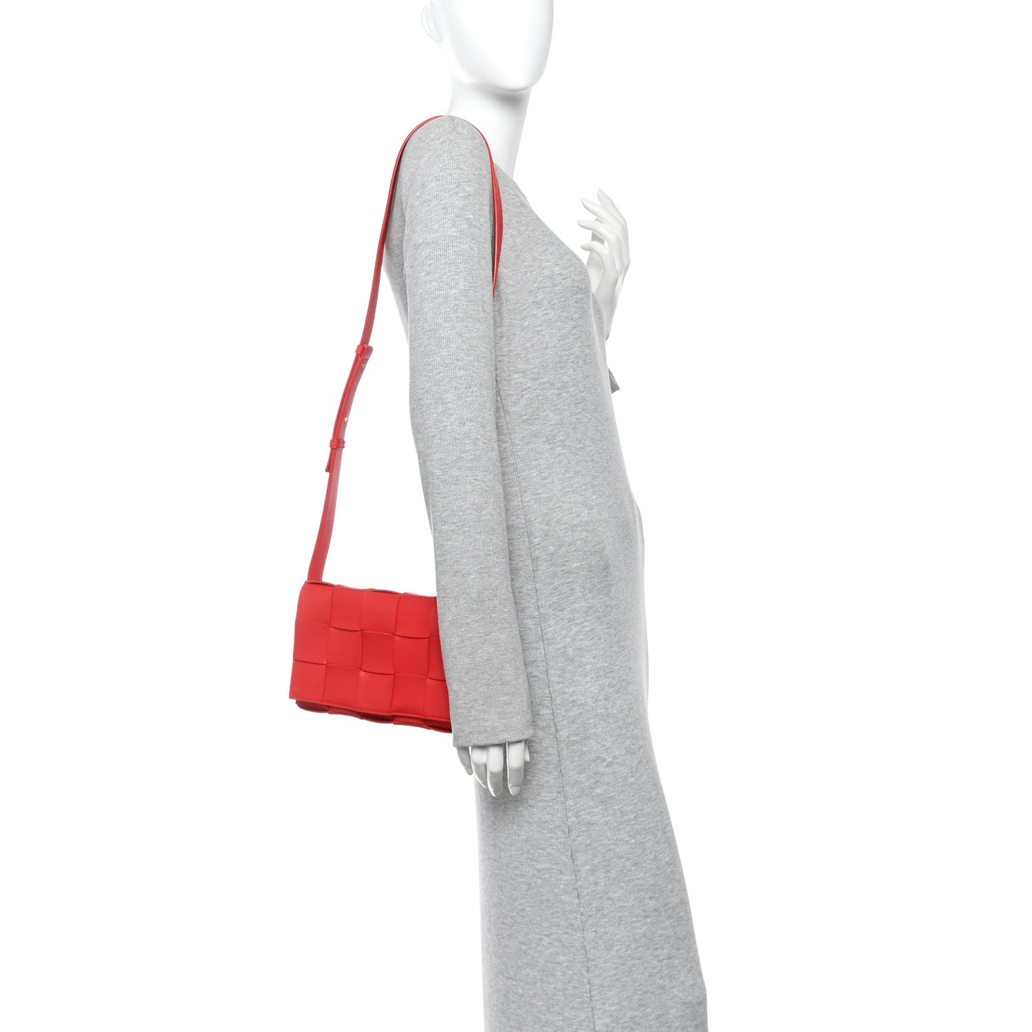 Bottega Veneta Lambskin Maxi Intrecciato Small Cassette Crossbody Bag Redstone 2 of 10