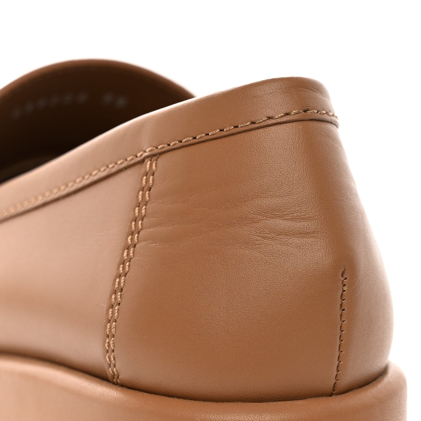 Calfskin CC Platform Loafers 38 Beige