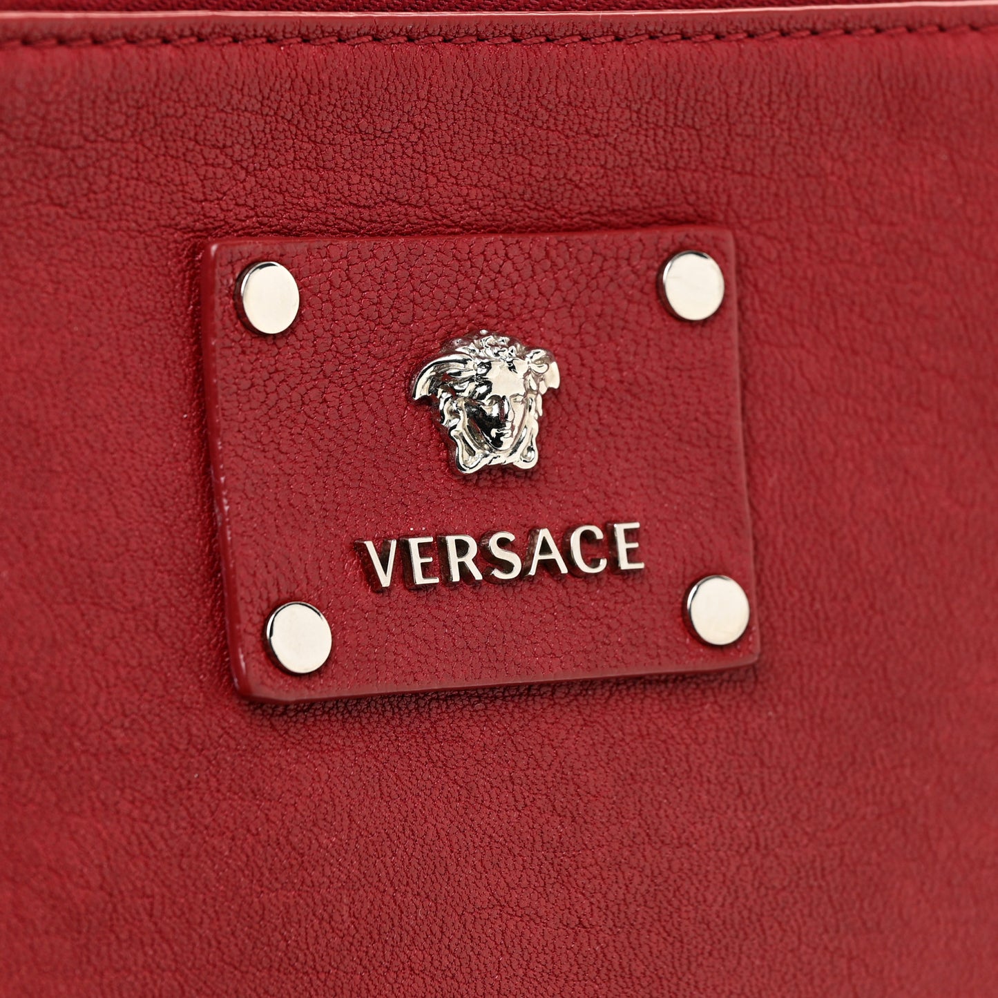 Calfskin Studded Crossbody Red