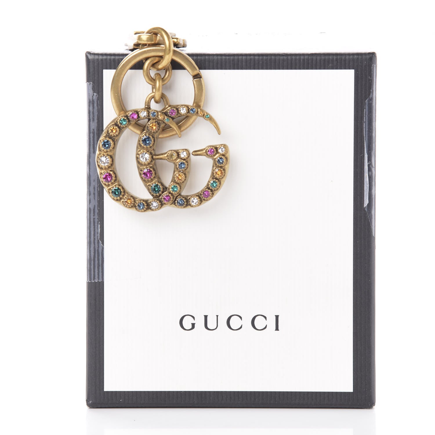 Gucci Metal Interlocking GG Crystal Key Charm Gold 4 of 4