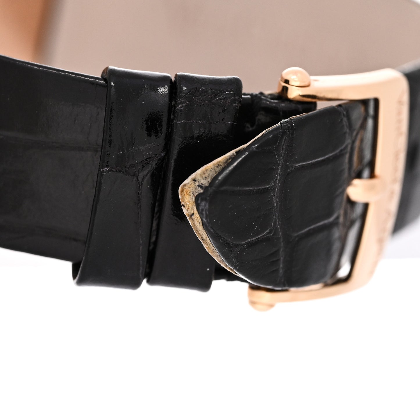 18K Rose Gold Alligator Diamond Bezel 38mm Charms Quartz Watch