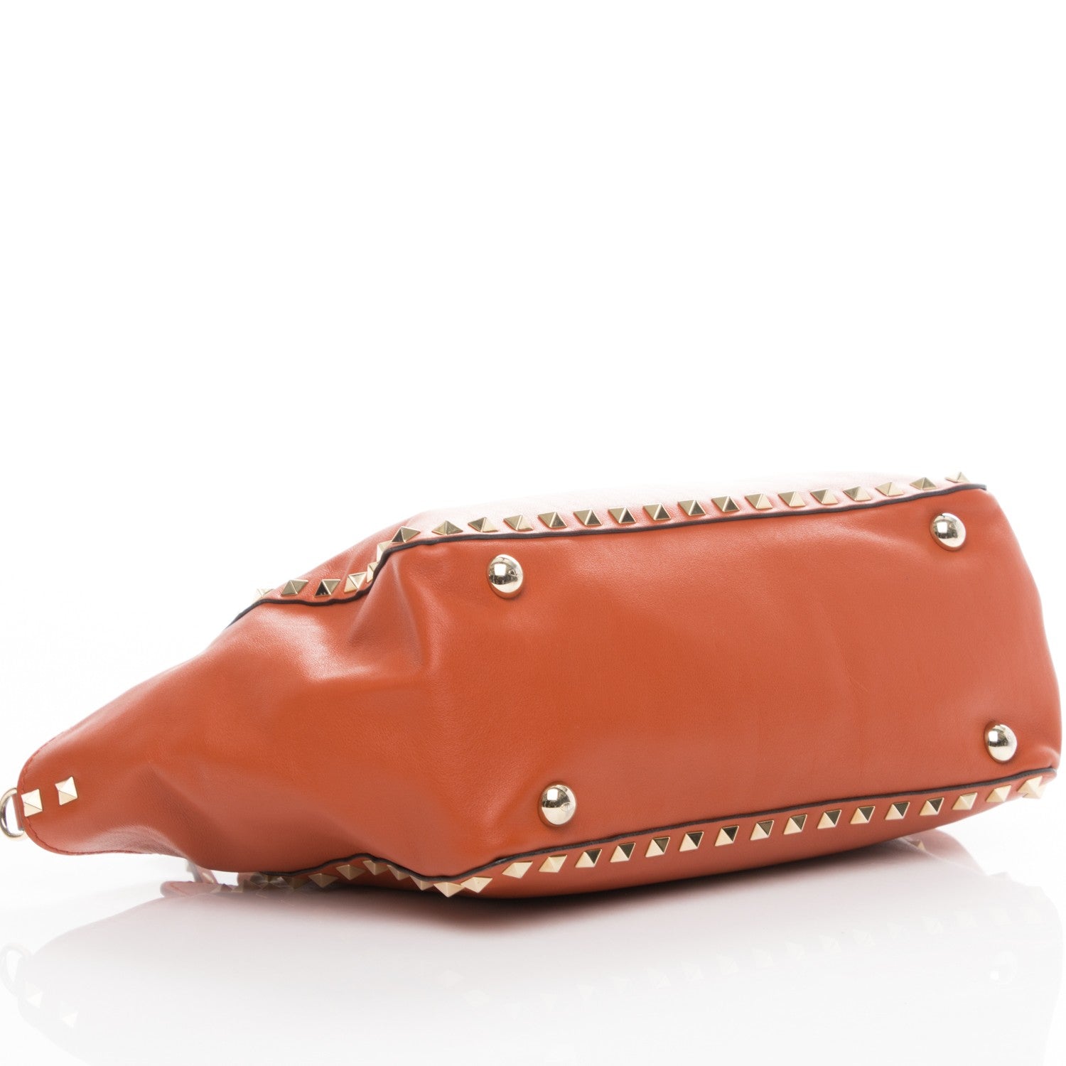 Valentino Garavani Vitello Small Rockstud Tote English Red 4 of 8