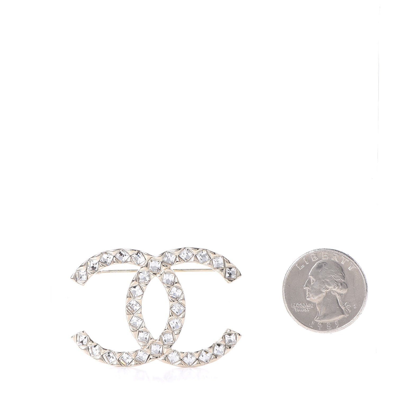 Chanel Baguette Crystal High Society CC Brooch Gold 2 of 5