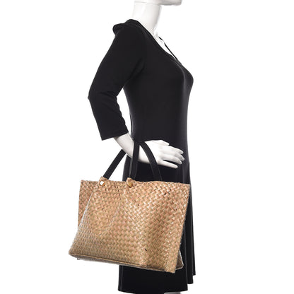 Valentino Garavani Raffia Medium Vlogo Escape Shopper Natural Black Rouge 2 of 9
