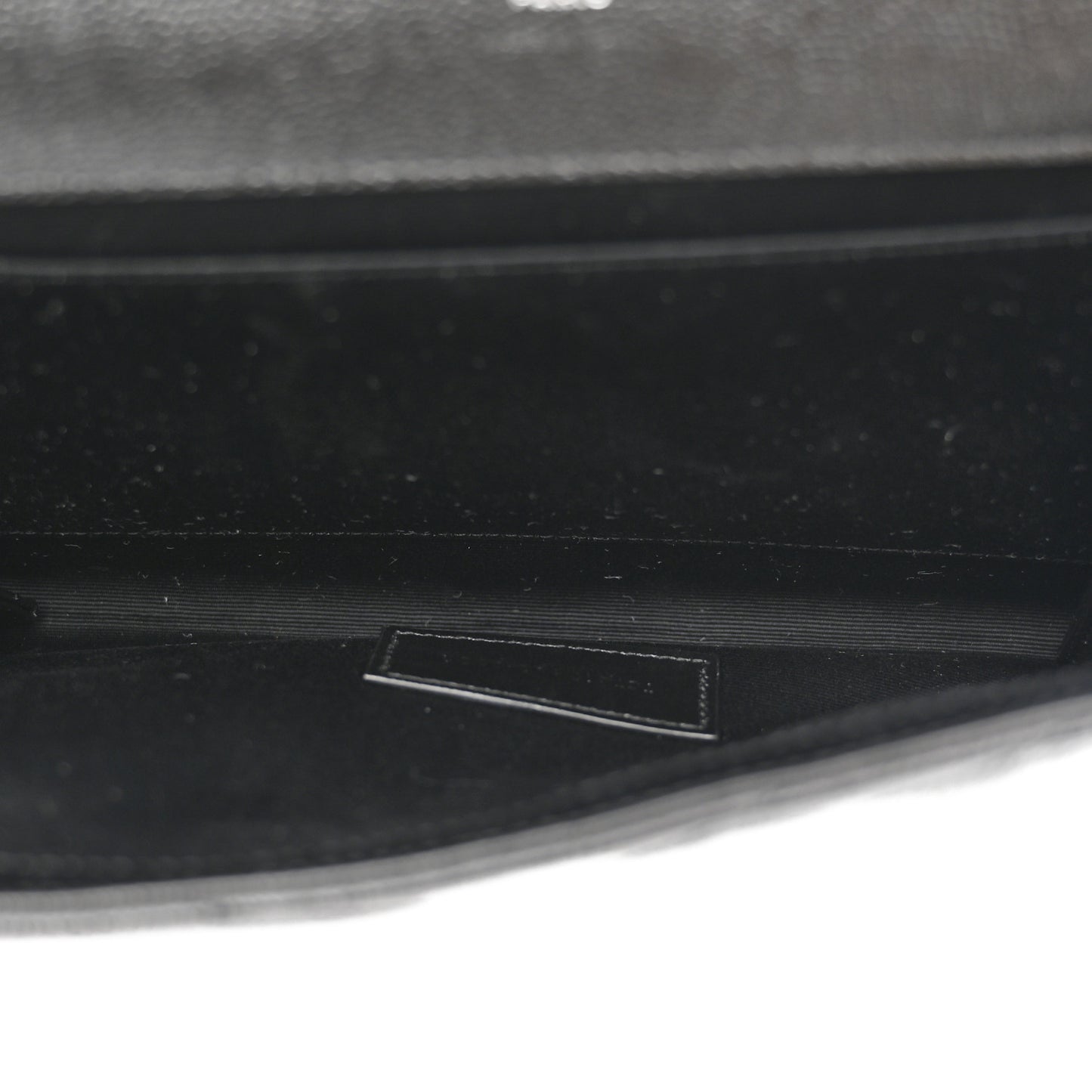 Grain De Poudre Matelasse Chevron Monogram Envelope Clutch Black
