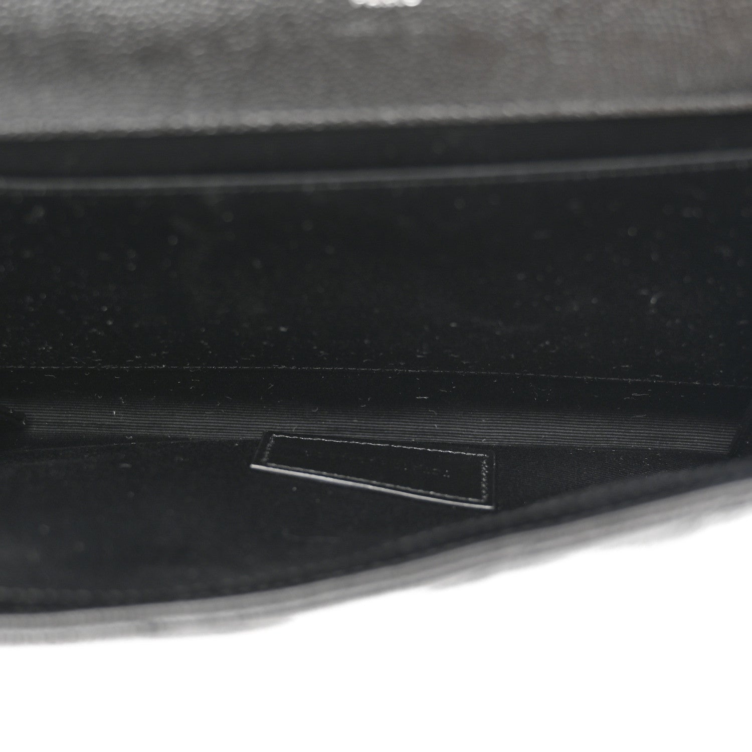 Saint Laurent Grain De Poudre Matelasse Chevron Monogram Envelope Clutch Black 5 of 10