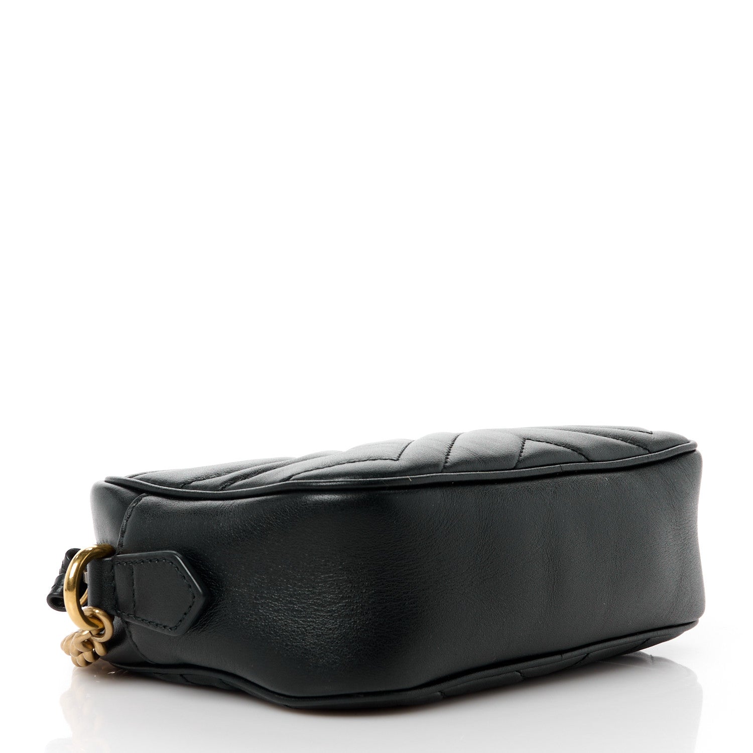 Gucci Calfskin Matelasse Mini GG Marmont Chain Shoulder Bag Black 4 of 16