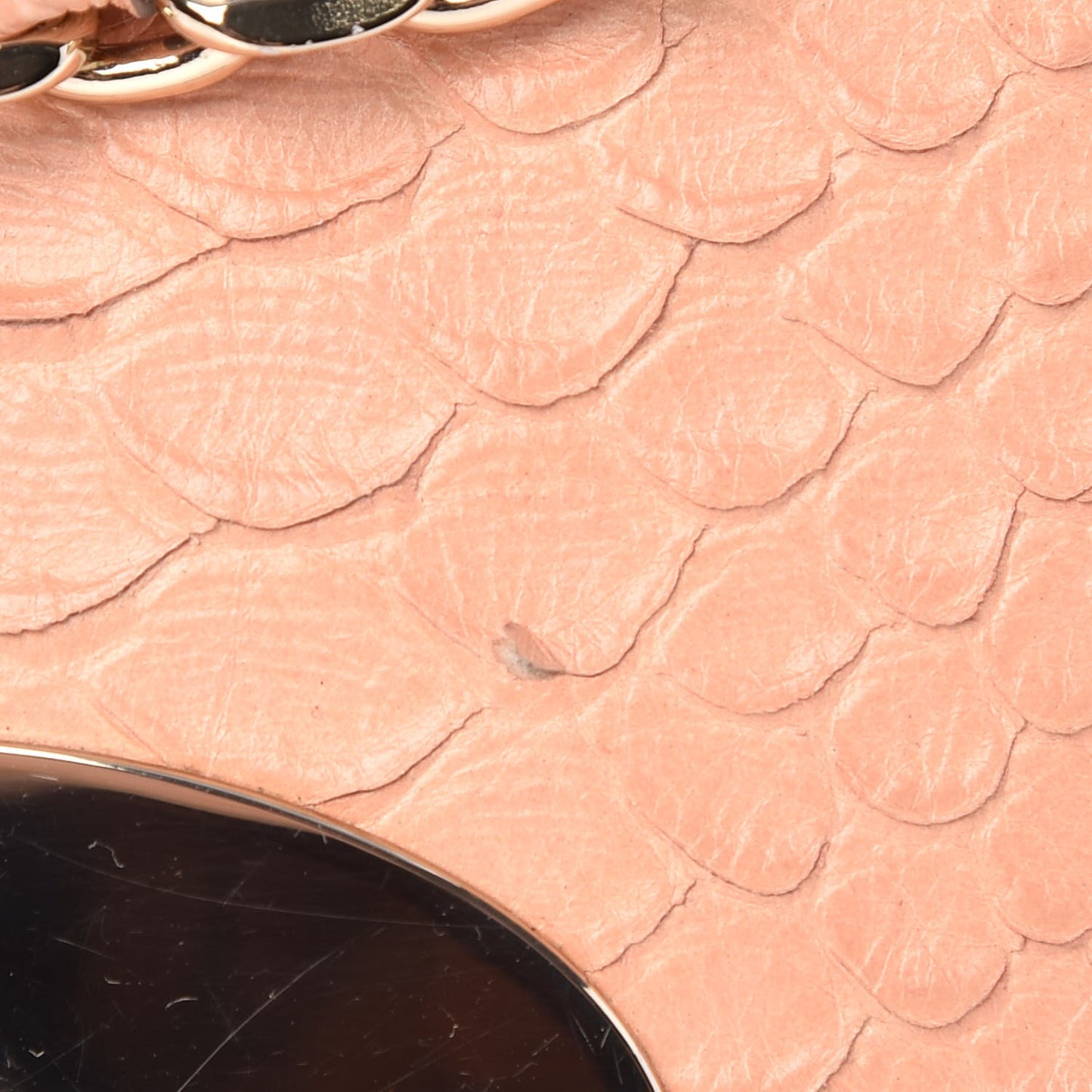 Nappa Snake Embossed Small Lily Natural