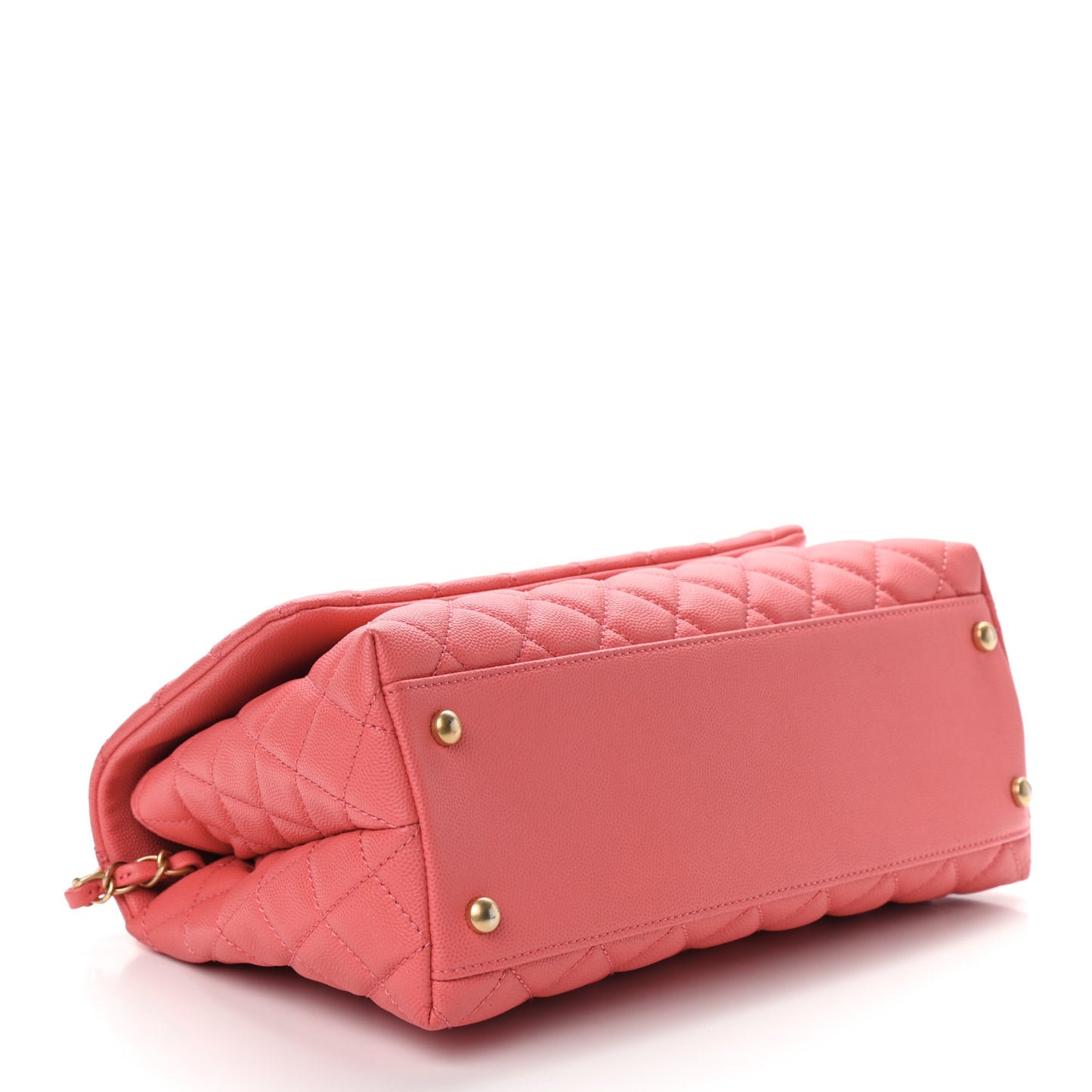 Caviar Quilted Small Coco Handle Flap Pink
