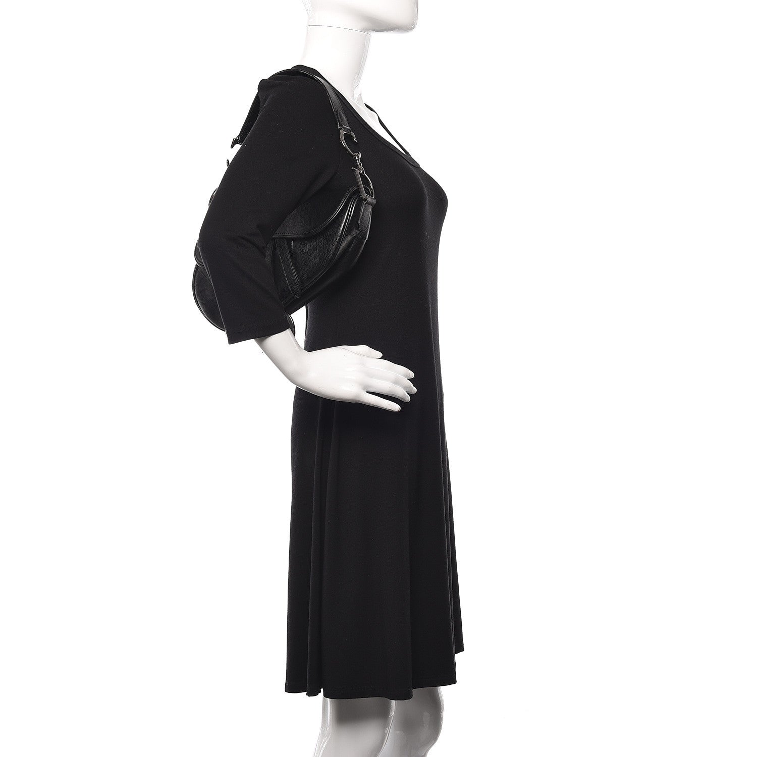 Christian Dior Calfskin Saddle Bag Black 2 of 12