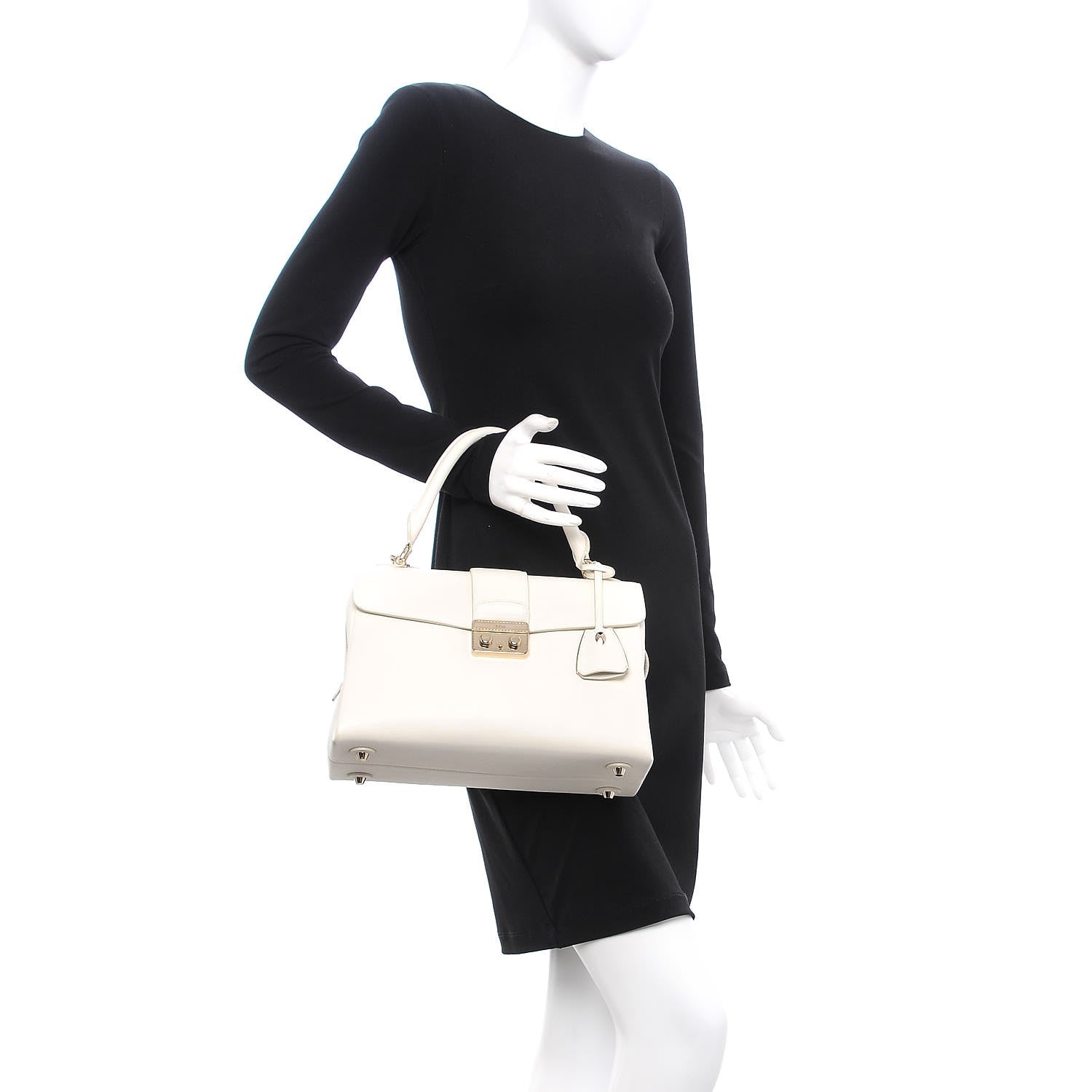 Christian Dior Grained Calfskin Top Handle Flap White 3 of 18